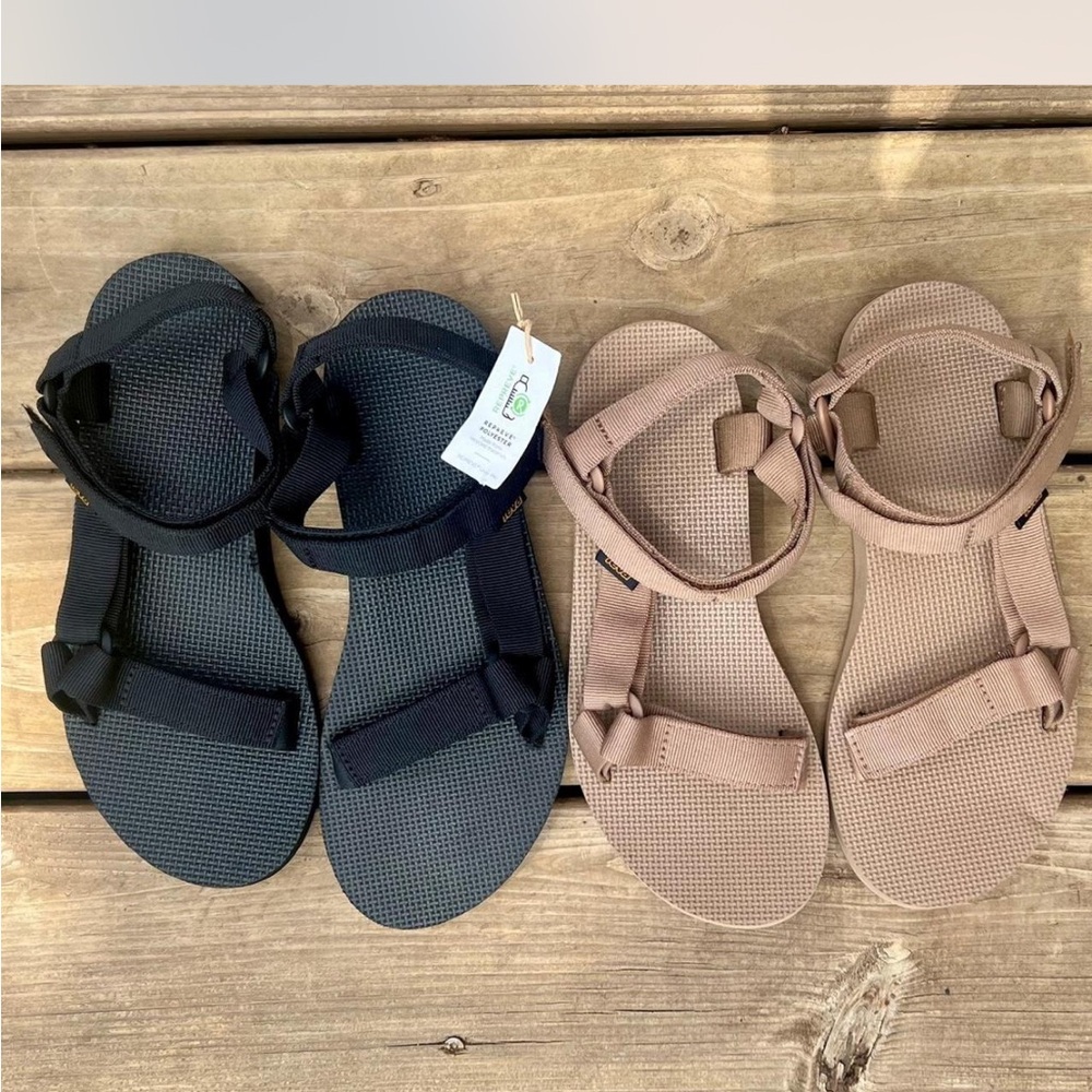 ( SOLD) TEVA Black and Tan Sandals (two pairs)
